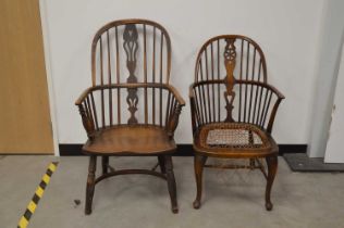 Two 19th century Windsor arm chairs,
