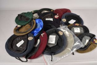 A group of 15+ Berets and side caps,