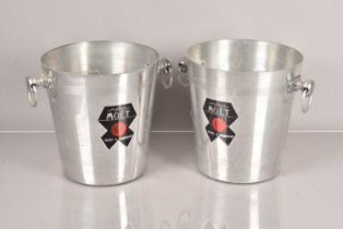 A pair of vintage Moet & Chandon Champagne Ice Buckets,