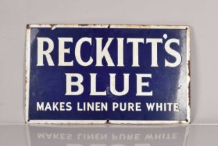 A Reckitt's Blue Linen vintage enamel sign,