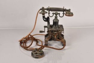 An early 20th Century Ericsson No.16 Skeletal hand crank telephone,