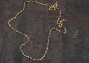 A 9ct gold oval linked chain necklace,