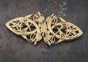 A 9ct gold Celtic brooch,