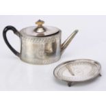 A George III silver teapot and stand by Henry Chawner,