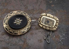 Two Victorian memorial brooches,