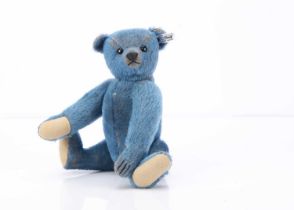 A Steiff limited edition 1908 replica blue mohair teddy bear,