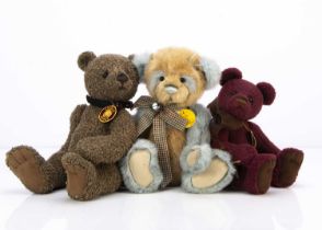 Three Charlie Bears teddy bears,