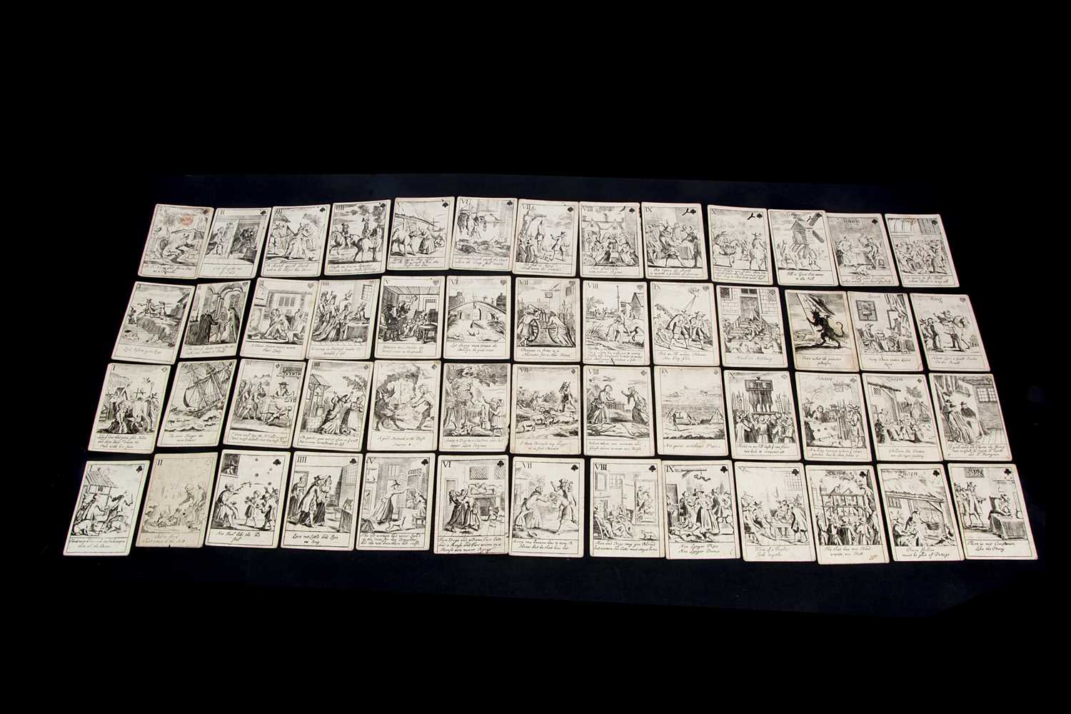 A rare John Lenthall English Proverbial Series playing cards circa 1718 ...