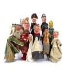 Vic Taylor of Hayling rare original family professional British carved wooden Punch & Judy set,