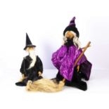 A recent witch and wizard string puppet,