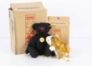 A Steiff yellow tag black classic teddy bear,