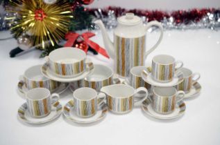 A 1960s Midwinter Pottery Sienna pattern part coffee set for six,