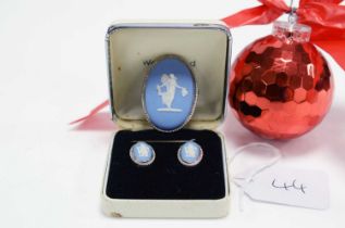 A pair of Wedgwood Japser ware oval earrings,