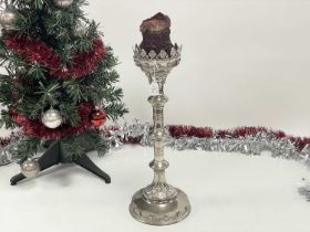 A modern plated large candlestick,