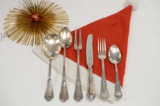 A mid 20th century Swedish silver part canteen of cutlery by Bruckman,