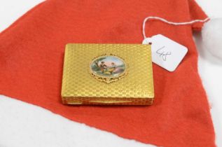 An Italian gilt metal, enamel and paste set hinged box,