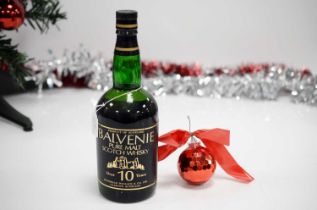 A bottle of Balvenie Pure Malt Scotch Whisky,