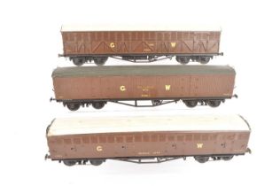 Kitbuilt 0 Gauge GWR brown Siphon wagons (3),