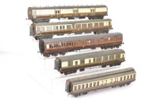Five Kitbuilt GWR chocolate and cream and maroon Main line Coaches,