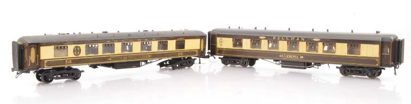 Pair of CCW 0 Gauge wooden course scale Pullman Cars,