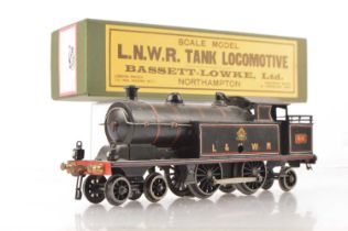 Bassett-Lowke possibly Bing repainted LNWR lined black 4-4-2 Tank Locomotive with ETS Motor Unit,