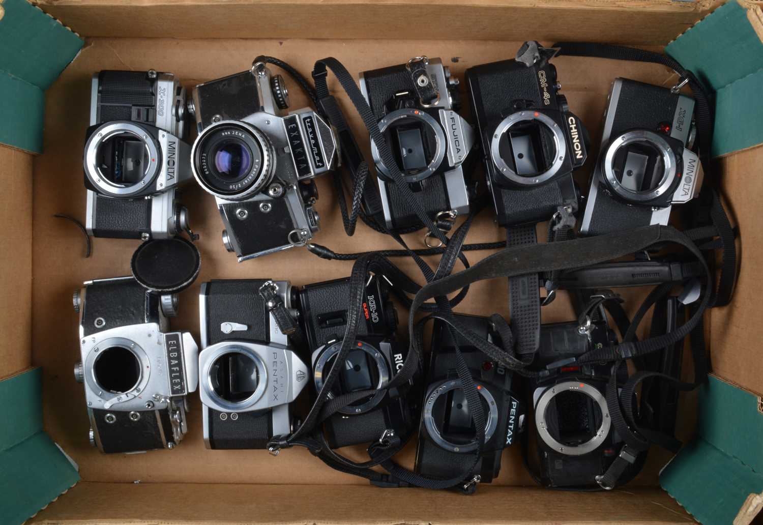 A Tray of SLR Camera Bodies,