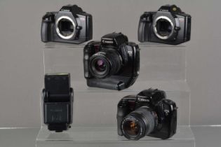 Four Canon EOS SLR Cameras,