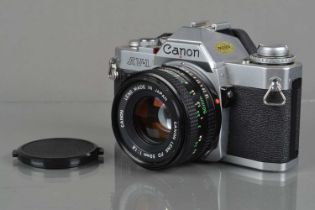 A Canon AV-1 SLR Camera,