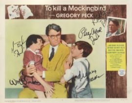 To Kill a Mockingbird (1962) . Original US lobby card number 2, signed by Gregory Peck, Brock