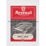 ARSENAL V CHELSEA 1954 Programme for the London Challenge Cup Semi-Final at Arsenal 1/11/1954,