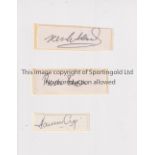 SOUTH AFRICA CRICKET / HANSIE CRONJE AUTOGRAPHS Three loose signatures on white labels: Cronje,