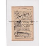 SHEFFIELD UNITED Home programme for the Midland League match v Thornhill United 9/1/1904, ex-binder.