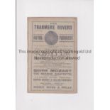 TRANMERE ROVERS Programme for the home Pyke Cup tie v Central Vics 6/12/1913, ex-binder and