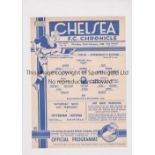 CHELSEA Single sheet programme for the FL South Regional League match v Bournemouth 22/2/1940.