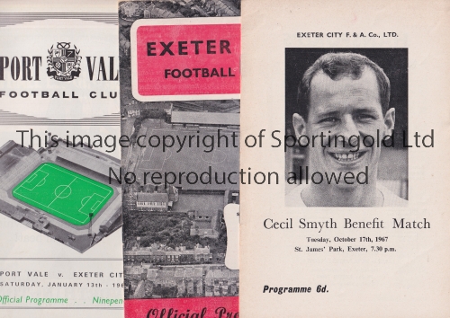 EXETER CITY Three programmes in season 1967/8: home v Bradfoird Park Avenue postponed, scheduled for