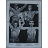 BOXING Autographed 16 x 12 montage of former British boxers Johnny Nelson, Duke McKenzie, Paul Jones
