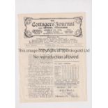FULHAM V CRYSTAL PALACE 1924 Single sheet programme for the London Combination match at Fulham 24/