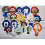 FOOTBALL ROSETTES Seventeen rosettes from the 1960's including Tottenham, Scotland, Man. City,