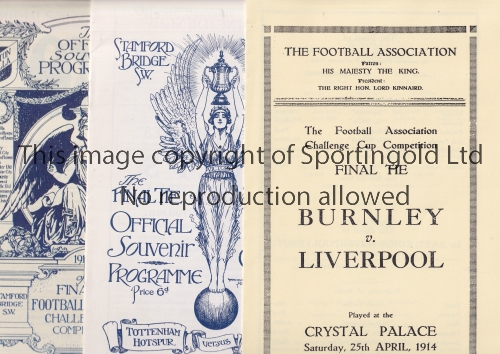 FA CUP FINAL REPRINTS Ten replica programmes / cards for 1888, 1890, 1895, 1897, 1901, 1904, 1912,