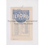 ILFORD V DULWICH HAMLET 1938 Programme for the Amateur Cup tie at Ilford 26/2/1938, slightly