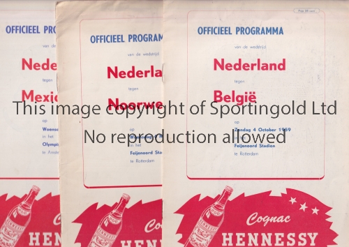 NETHERLANDS Eighteen home programmes v Belgium 1959, 1963, 1985, 1987, Norway 1959, Mexico 1961,