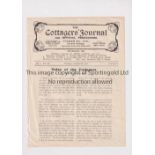 FULHAM V CRYSTAL PALACE 1921 Single sheet programme for the London Combination match at Fulham 6/