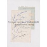 COVENTRY CITY AUTOGRAPHS 1950/1 A white sheet signed by 12 players including Warner, Alderton,