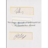 AUSTRALIA CRICKET / DON BRADMAN AUTOGRAPHS Three loose signatures Bradman on a small wiite card plus