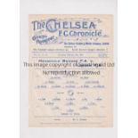 NEUTRAL AT CHELSEA 1914 Single sheet programme for Household Brigade F.A. v London F.A. 5/2/1914,