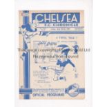 CHELSEA Programme for the home FL South Regional League match v Fulham 22/3/1940, very slight