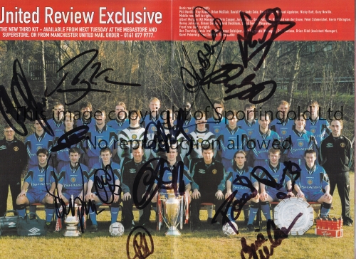 MANCHESTER UNITED 1997 AUTOGRAPHS Programme for the home FA Cup tie v Wimbledon 25/1/1997 signed