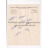 TORQUAY UNITED ORIGINAL AUTOGRAPHS Nine original hand signed players autographs c 1948 on Torquay