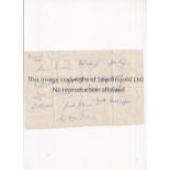 BURNLEY ORIGINAL AUTOGRAPHS Thirteen original hand signed players autographs in 1948 on paper.