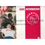 SUPER CUP 1996 Ajax v Real Zaragoza 6/2/96 in Spain, Don Gols issue plus programme 28/2/96 and press